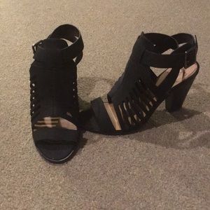 Black strappy heels